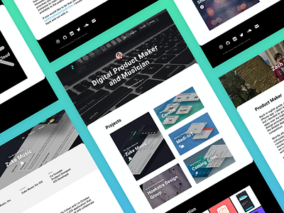 New Portfolio Site blue green musician portfolio product designer react redesign simple web design website