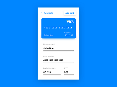 Daily UI 002 — Credit Card Checkout