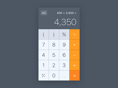 Daily UI 004 — Calculator app calculator daily ui daily ui 004 ios mobile orange ui ux