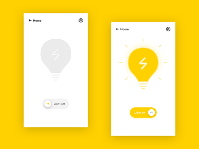Daily UI 015 — On/Off Switch app daily ui daily ui 015 ios minimal mobile simple smart home switch ui ux yellow