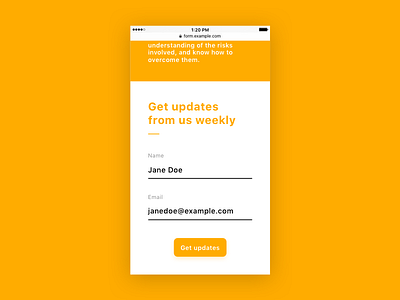 Daily UI 026 — Subscribe daily ui daily ui 026 form ios mobile orange simple subscribe subscription ui ux web