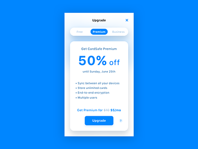 Daily UI 036 — Special Offer app blue daily ui daily ui 036 discount ios mobile pricing subscription ui upgrade ux