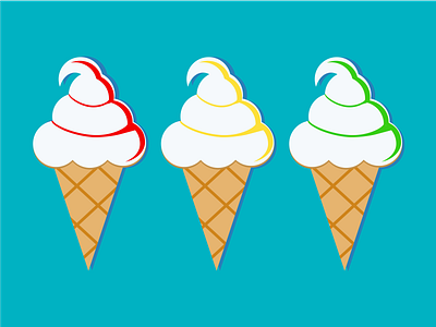 ice cream flat sketch vector