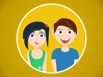 Panni and Peter character character design flat vector