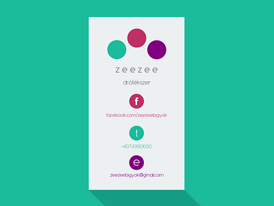 zeezee's jewelry company card