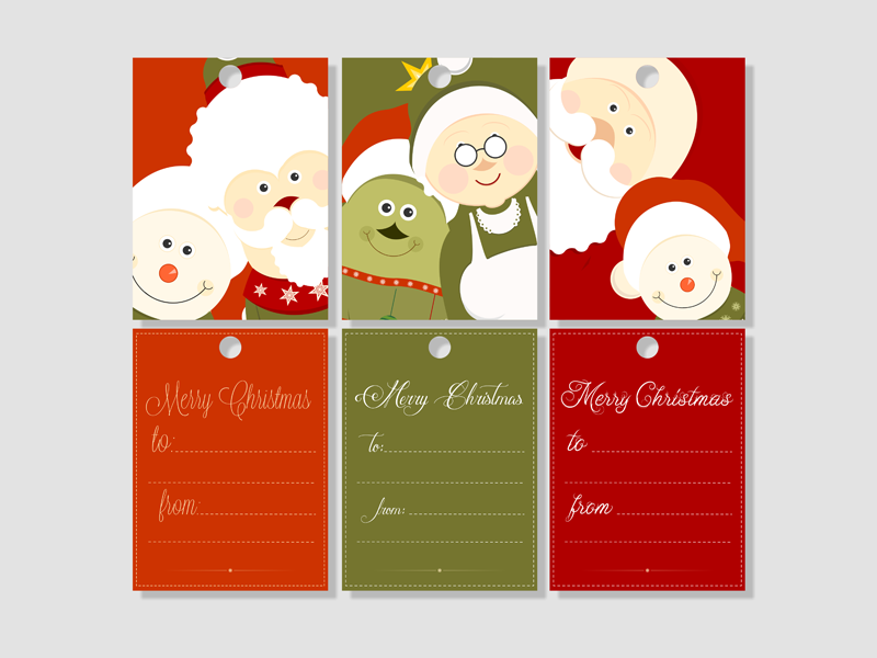 Cute Merry Christmas greeting cards by Könczei Zsolt on Dribbble