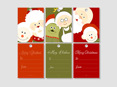 Cute Merry Christmas greeting cards character design christmas flat reindeer santa claus