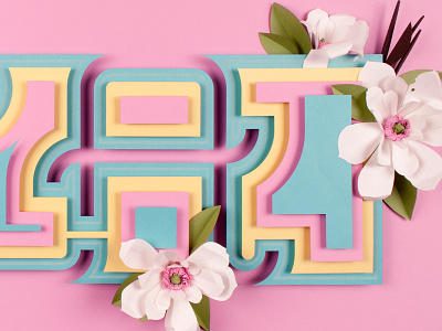 Paper State Flower — Louisiana 3d dimensional laser letterforms paper shapes typography