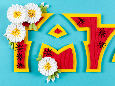 Arizona - Paper State Flower series 3d a dimensional laser letterforms paper shapes typography