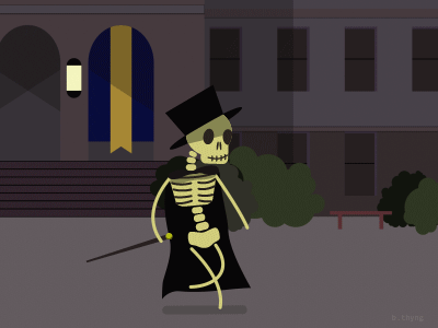 Dooley animation dooley illustration skeleton thyng university