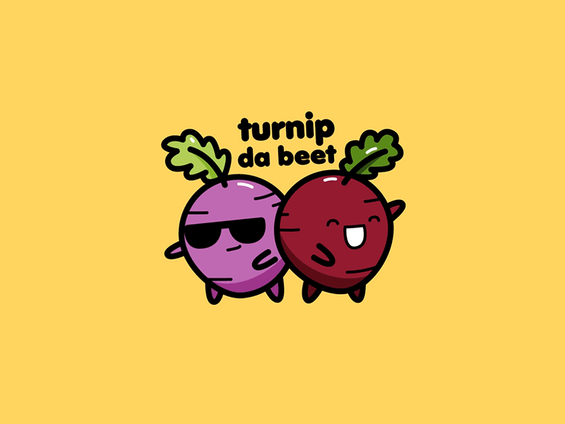 Turnip da Beet 2d character animation animation 2d character cute emoji iconic illustration imessages motion pun sticker