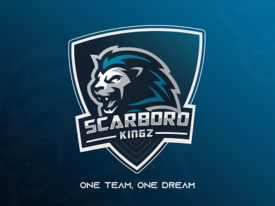 Scarboro kingz logo blue cricket logo design illustration lion lion head logo logodesign team vector