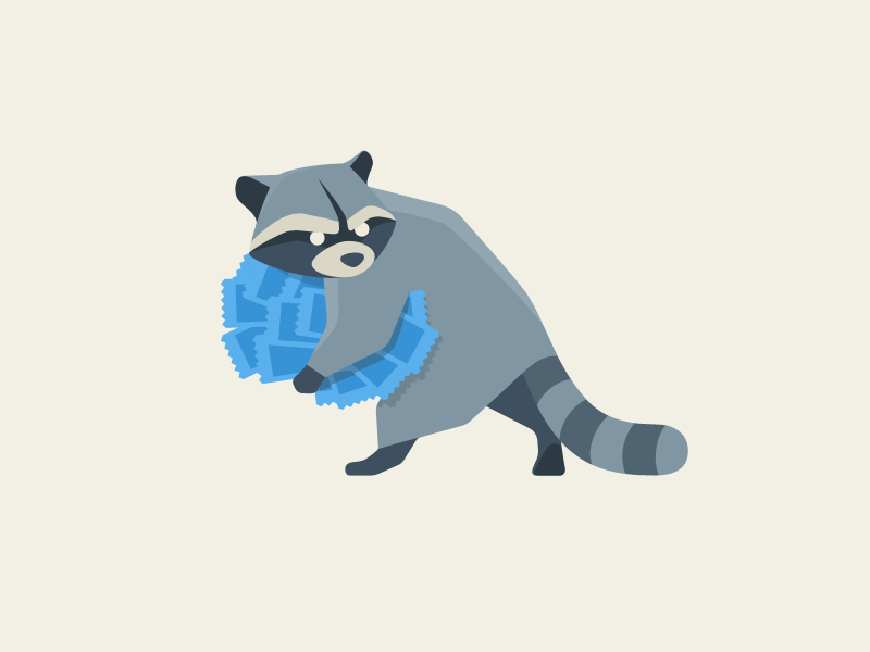 raccoon raccoon thief stole tickets illustration search dog hound
