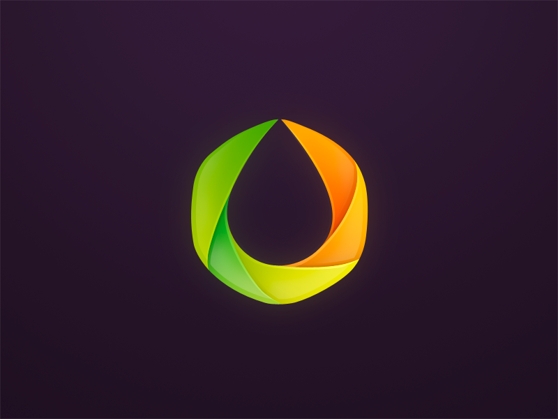 Oil logo polygon colors drop oil