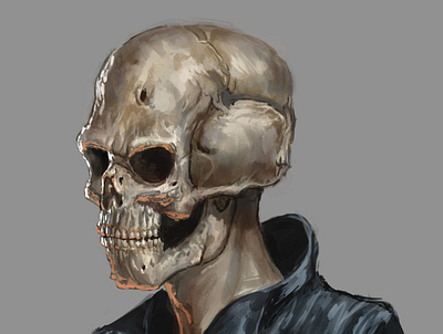 Cool skull characterdesign cool creature creepy digital painting digitalart illustration monster portrait skull