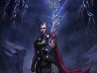Thor fan art characterdesign digital painting digitalart fantasy illustration thor warrior