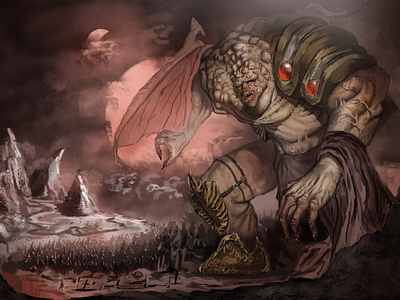 Gumper apocalyptic characterdesign creature creepy digital painting digitalart fantasy illustration monster warrior