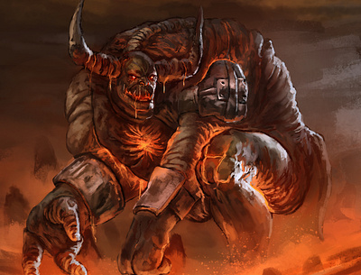 Demon Monster 2dart apocalyptic characterdesign creature digital painting digitalart illustration monster