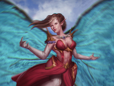Fairy 2dart characterdesign creature digital painting digitalart fantasy illustration warrior