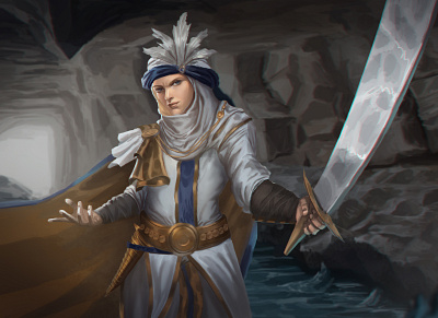 Abdul 2dart characterdesign digital painting digitalart fantasy illustration splashart warrior
