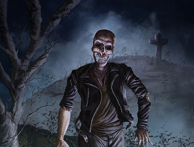 Zombie skull 2dart characterdesign creature digital painting digitalart fantasy illustration monster warrior