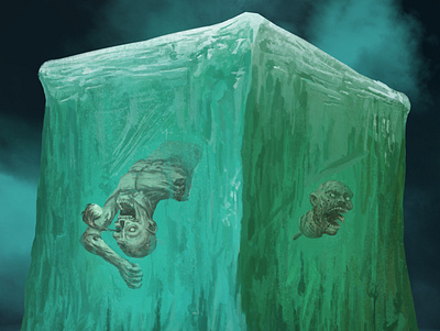 Gelatinous cube characterdesign cube digital painting digitalart gelatinousdube illustration