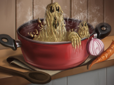 Cooking pot creature. characterdesign digital painting digitalart fantasy illustration