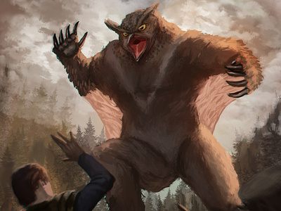 Owl Bear 2dart characterdesign digital painting digitalart fantasy illustration warrior