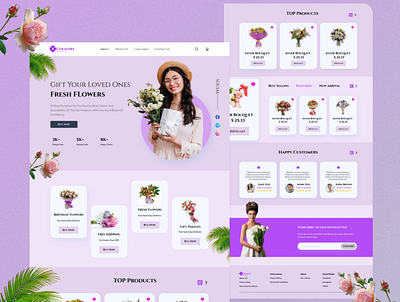 Country Florals - A Flower Shop Landing Page flower shop gift shop landing page product design ui ux
