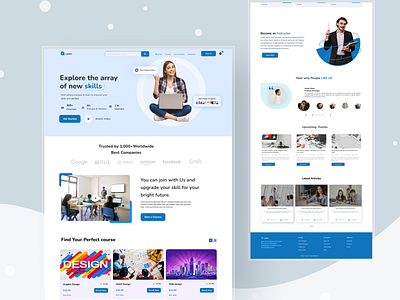 E-Learning Landing Page course e learning education website landing page learning learning online learning platform online learnig product design study design study landing page study platform ui ux