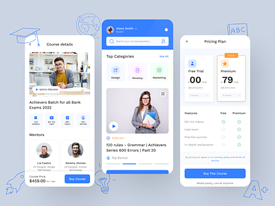 DotEdu - eLearning Mobile App android app app case study case study design case study presentation e learning e study education app ios app learning app lesson mobile app case study online online course product design school student study study app ui kit uiux