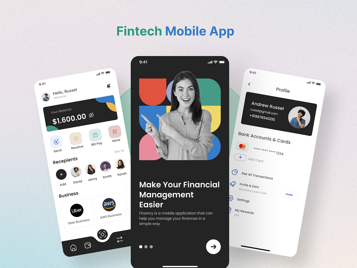 Fintech Mobile App by MD Rasel Hossain on Dribbble