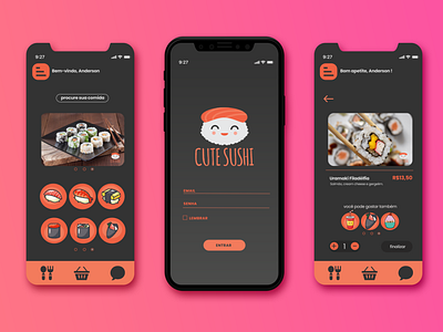 App Mobile - Sushi Delivery app design branding dailyui delivery delivery app prototype sushi
