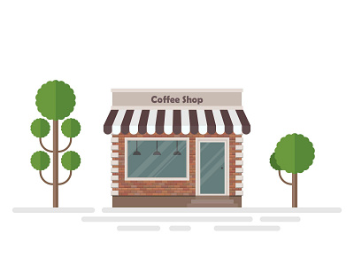 COFFEE SHOP BUILDING bar cafeteria cake cappuccino cartoon coffee construction drink espresso front lunch market modern retro shop small snack spring store vintage