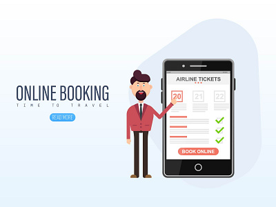 BOOK YOUR FLIGHT ONLINE app book booking buy communication flight interface journey man network online plan registration technology template ticket tourism vector web