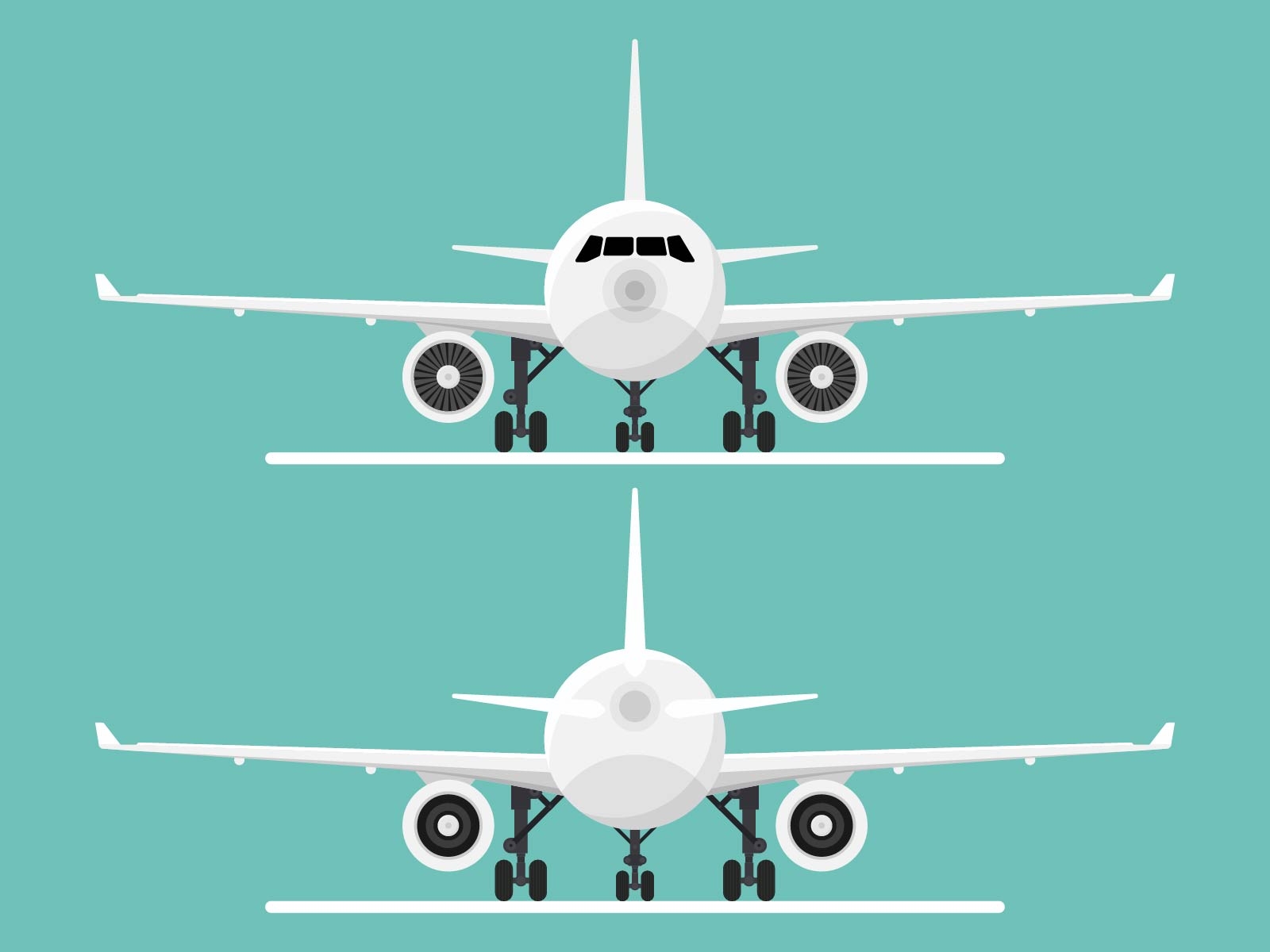 FRONT AND BACK VIEW OF PLANE by Ovidiu Timplaru on Dribbble