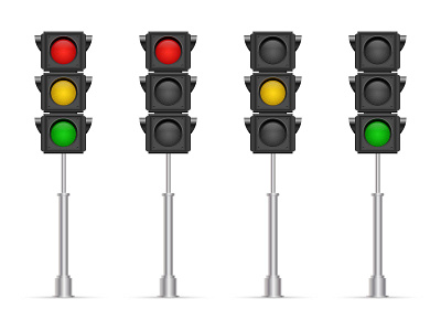 Traffic lights allow caution crossroads driving equipment forbid go illustration intersection isolated light permission permit shiny sign signal traffic transport wait yellow
