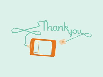 Thank You Card design illustration print typography vector