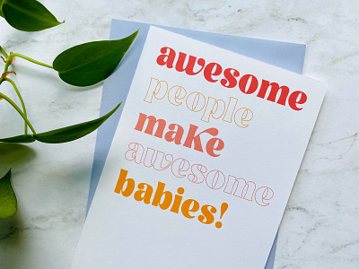 Awesome Baby Card design print typography vector