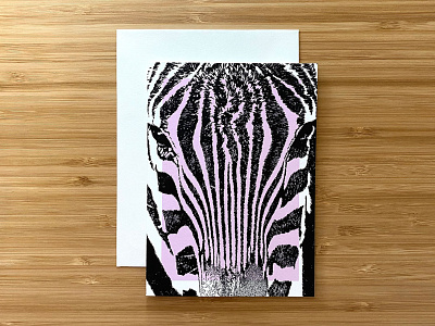 Zebra Card illustration minimal print