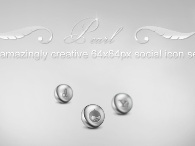 Pearl Social Media Icons custom shapes dribbble facebook free freebie icon icons metal pearl psd silver social social media twitter vector wordpress yahoo
