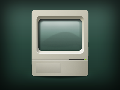 Old Computer iCon computer glass glossy illustration light old retro vintage