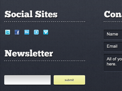 Footer By Graphcoder 2 button footer newsletter noise social web design