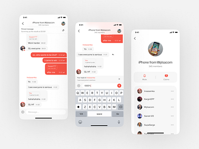 Group chat UX/UI app app design chat app chatbox clean design figma group chat interface ios messanger mobile social network ui ux