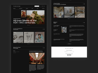 THE STATE HERMITAGE MUSEUM SITE CONCEPT art clean concept culture design desktop figma gallery homepage landing page minimal museum typography ui ux web design website