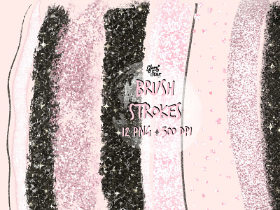 Black Pink Glitter Brush Strokes Clipart black branding brush brushstrokes etsy glitter logo paint pink stroke