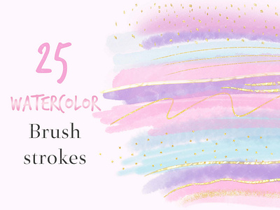 Pastel Watercolor Brush Strokes Clip art