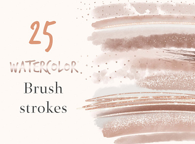 Pastel Coffee Brush Strokes Clipart branding bru brush brushstrokes design etsy glitter graphic design illustration logo paint
