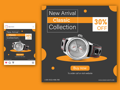 social media template || watch sale ads banner graphicdesign interface post design print design social media advertising social media banner social media templates ui ux