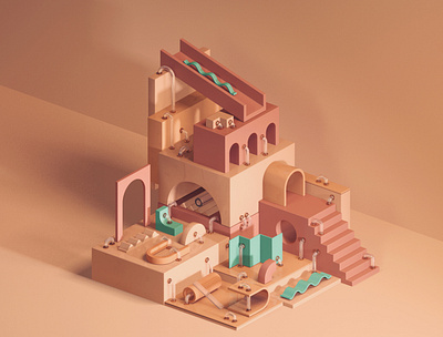 Randomness 3d 3s illustration adrianamoram art direction c4d render set design